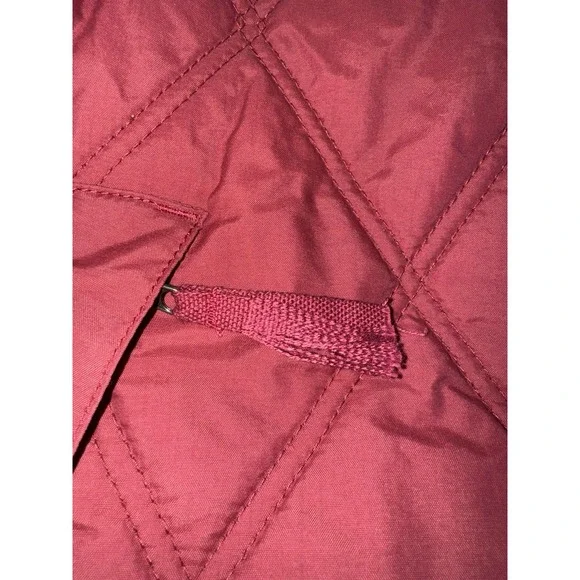 Carhartt Women's Large L Quilted Vest Corduroy Plaid Lined Maroon Burgundy Zip - Picture 10 of 10